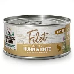 Wildes Land Nassfutter Filet Huhn & Ente mit Erbsen & Petersilie 80g